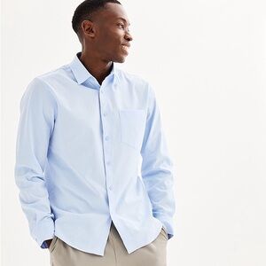 Men’s Light Blue Performance Collared Long Sleeve Slim Shirt NWT Size M